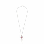 14K White Gold Diamond + Ruby Necklace // 17.5" // Pre-Owned