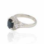 Platinum Diamond + Sapphire Ring // Ring Size: 6.75 // Pre-Owned