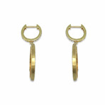 14K Yellow Gold Circle Shape Diamond Earrings // Pre-Owned