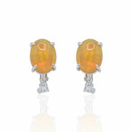 18K Yellow Gold Diamond + Opal Earrings // Pre-Owned