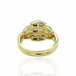 18K Yellow Gold Diamond + Sapphire Ring // Ring Size: 5 // Pre-Owned