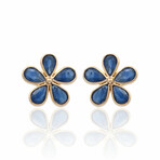 18K Yellow Gold + Blue Sapphire Earrings // Pre-Owned