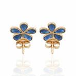 18K Yellow Gold + Blue Sapphire Earrings // Pre-Owned