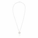 14K White Gold Diamond + Mother of Pearl Necklace // 16" // Pre-Owned