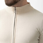 Erick Knitwear Zipper Cardigan // Beige (XL)