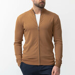 Soren Knitwear Zipper Cardigan // Camel (XL)
