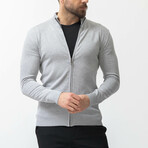 Kyson Knitwear Zipper Cardigan // Light Grey (XL)