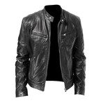 Asher Leather Jacket // Black (3XL)