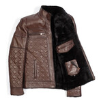 Ezra Leather Jacket // Brown (S)