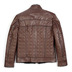 Ezra Leather Jacket // Brown (3XL)