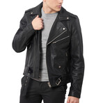 Ryan Leather Jacket // Black (4XL)