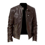Samuel Leather Jacket // Brown (3XL)