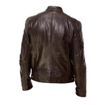 Samuel Leather Jacket // Brown (4XL)