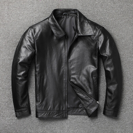 Wyatt Leather Jacket // Black (XS)