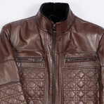 Ezra Leather Jacket // Brown (XS)