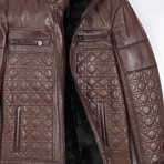 Ezra Leather Jacket // Brown (4XL)