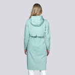 Women's Miele Maxi Raincoat // Blue Surf (XL)