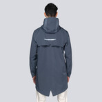 Men's Dane Maxi Raincoat // Ombre Blue (XL)