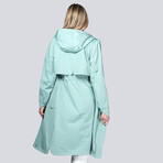 Women's Miele Maxi Raincoat // Blue Surf (S)