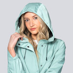 Women's Miele Maxi Raincoat // Blue Surf (XS)