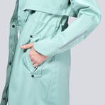 Women's Miele Maxi Raincoat // Blue Surf (XL)
