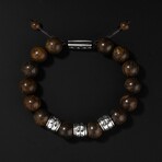 Woven Bracelet // Silver + Bronzite (Small)