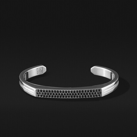 Bezel Cuff Bracelet // Silver