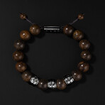 Woven Bracelet // Black Gold + Bronzite (Small)