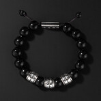 Woven Bracelet // Silver + Onyx (Small)