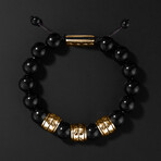 Woven Bracelet // Gold + Onyx (Small)