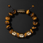 Woven Bracelet // Gold + Tiger's Eye (Small // 6” - 7”)