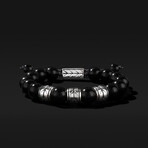 Woven Bracelet // Silver + Onyx (Small)