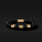 Woven Bracelet // Gold + Onyx (Small)