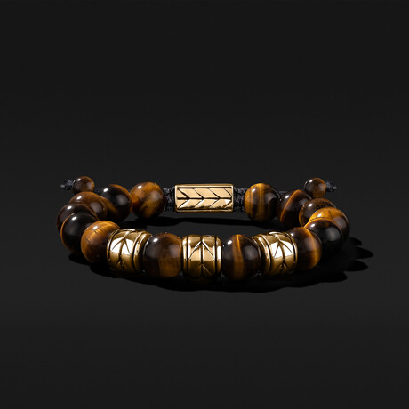 Woven Bracelet // Gold + Tiger's Eye (Small // 6” - 7”)