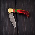 Damascus Pocket Folding Knife // 017