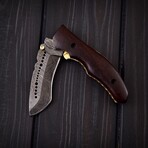 Handmade Damascus Liner Lock Knife // 2041