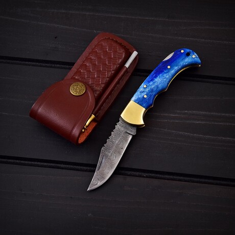 Damascus Pocket Folding Knife // 2063