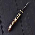 Handmade Jhinga Damascus Liner Lock Knife