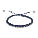Braided Round Box Chain Stone Bracelet // 7" + 1" Extension