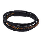 Multi Layer Brown Leather Bracelet // 7.5" + 0.5" Extension