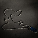 Blue Lapis Dog Tag Necklace // 22" + 2" Extension