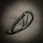 Braided Round Box Chain + Black Onyx Bracelet // 7" + 1" Extension