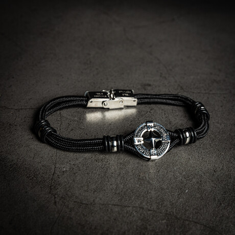 Compass Thread Bracelet in Black // 8"