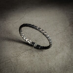 Silver Braided Cuff Bracelet // 7" + 1" Extension