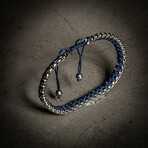 Braided Round Box Chain Stone Bracelet // 7" + 1" Extension