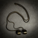 Two Tone Weight Pendant Necklace // 22" + 2" Extension
