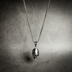 Round Box Chain Necklace with Skull Pendant // 22" + 2" Extension