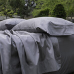 Sleep & Beyond 100% Organic Cotton 300TC Sateen Sheet Set // Steel Grey (Twin)