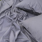Sleep & Beyond 100% Organic Cotton 300TC Sateen Sheet Set // Steel Gray (Twin)