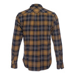 Truman Outdoor Shirt in Dobby Plaid // Navy + Gold (M)